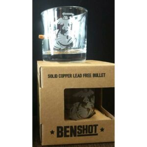 Rocks Glass etched EGA and bullet