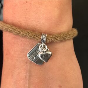 MARINE CORPS DOG TAG WITH MOM HEART Charm