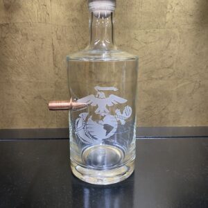 Decanter etched EGA and bullet